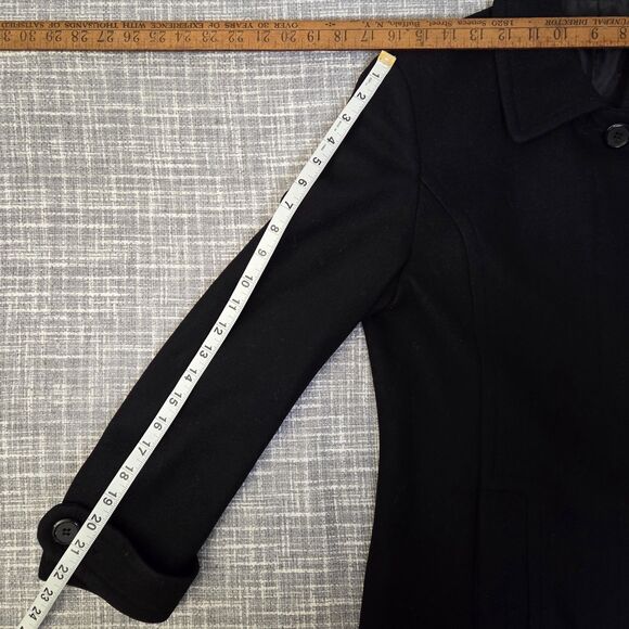GAP Wool Blend Car Coat Women's MP Black Hidden Buttons Lined - Picture 7 of 11